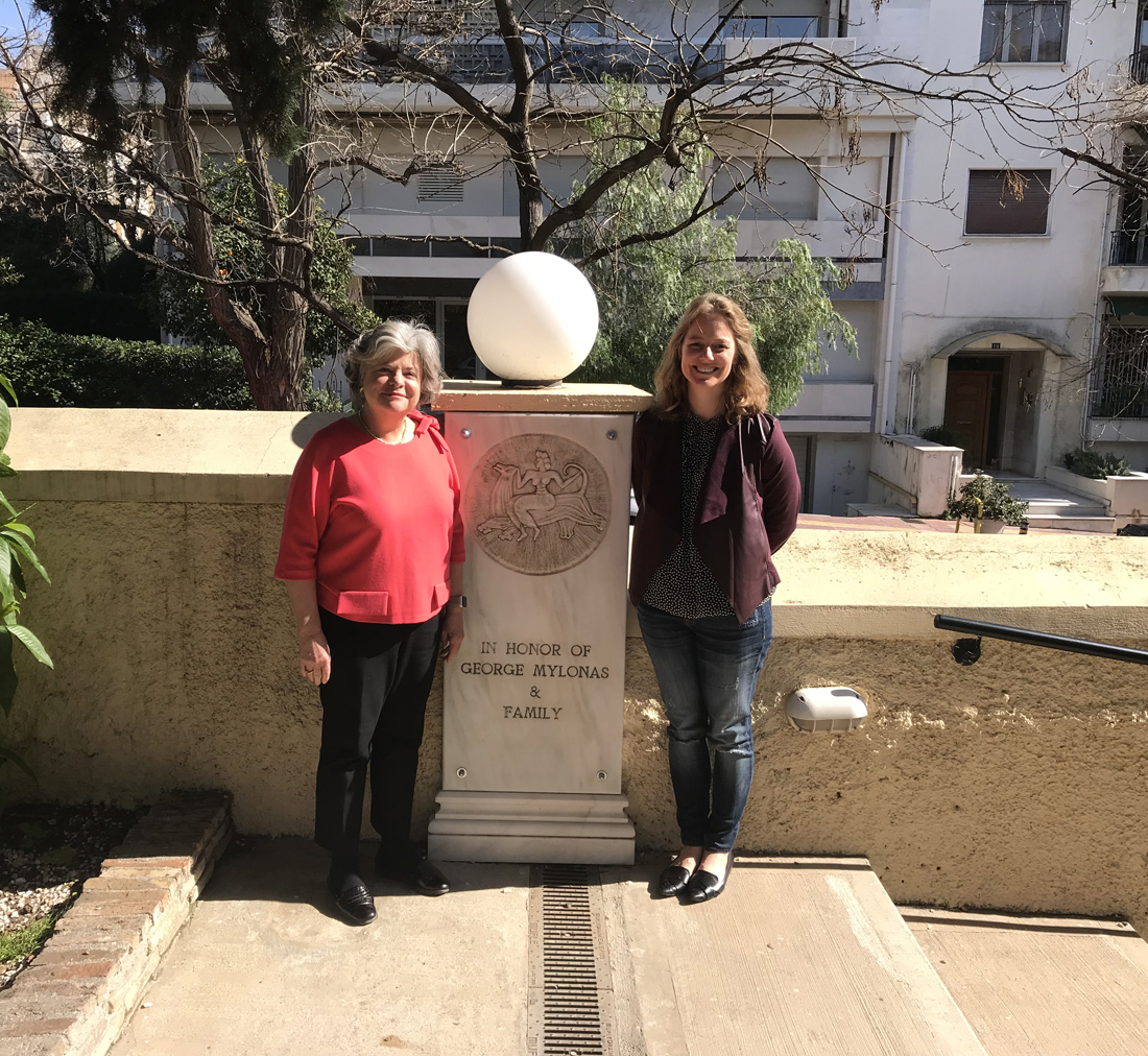 Great granddaughter of George and Lela Mylonas visits the School